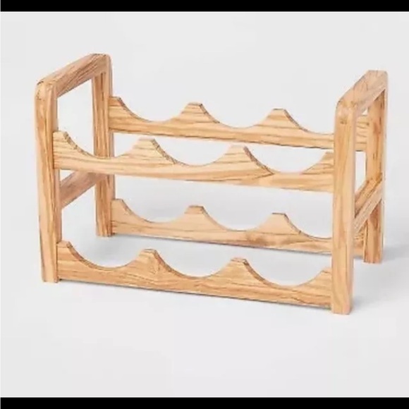 6 Bottles Olivewood Wine Rack Brown - Threshold - Picture 1 of 2